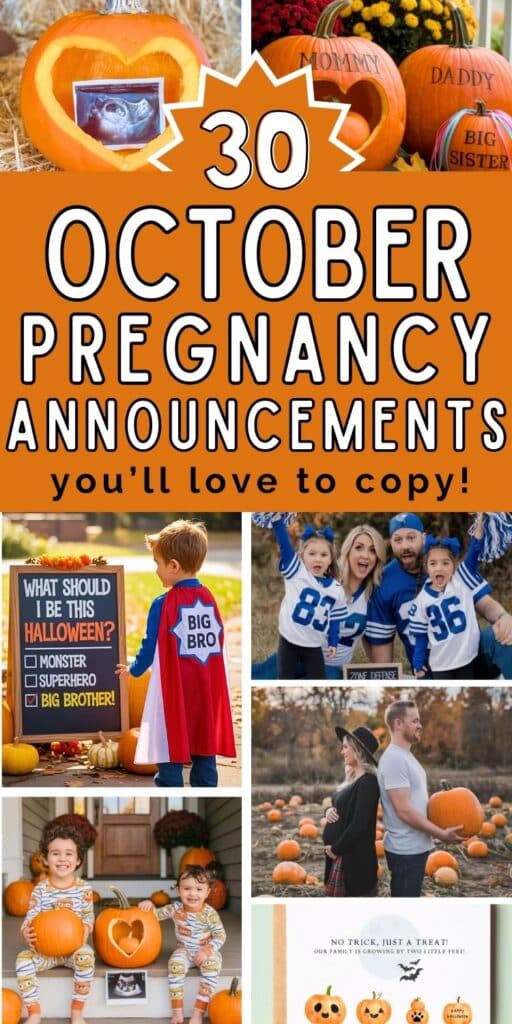 collage of october pregnancy announcement ideas
