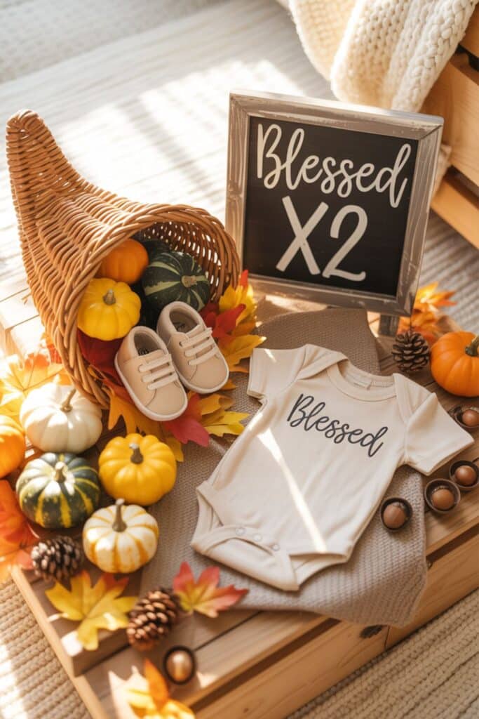 Cornucopia of Joy Thanksgiving Baby 2 Pregnancy Announcement