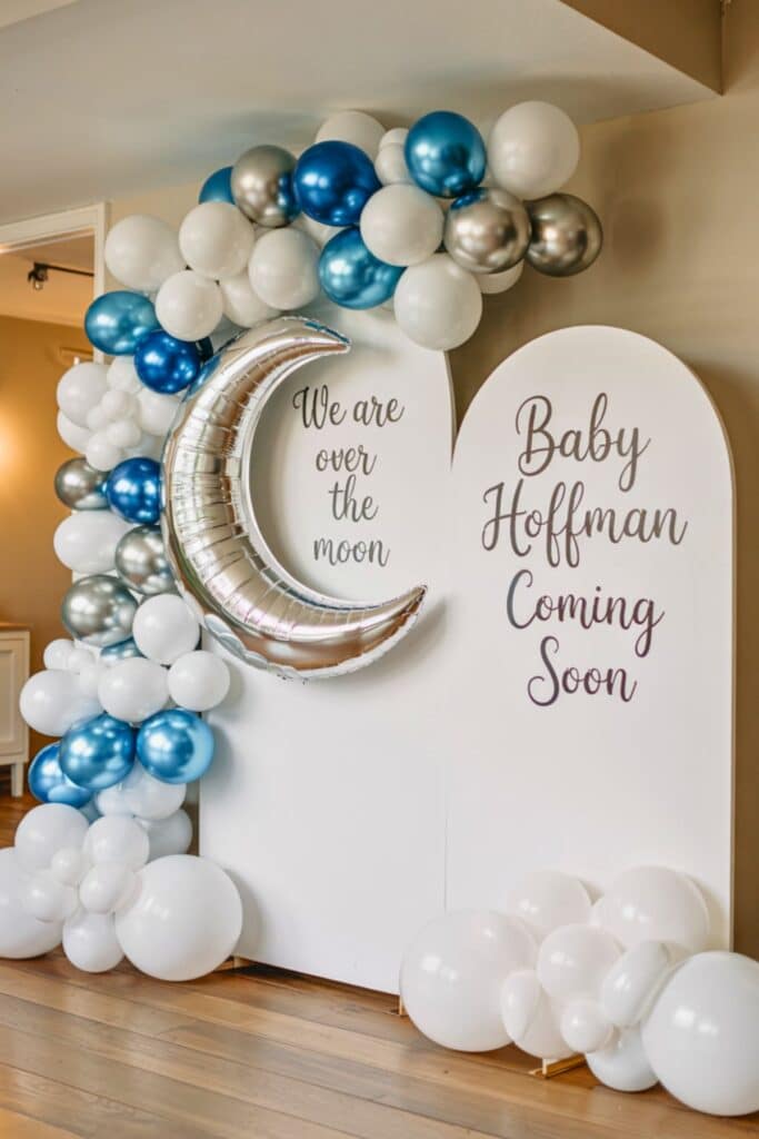 baby shower themes - over the moon