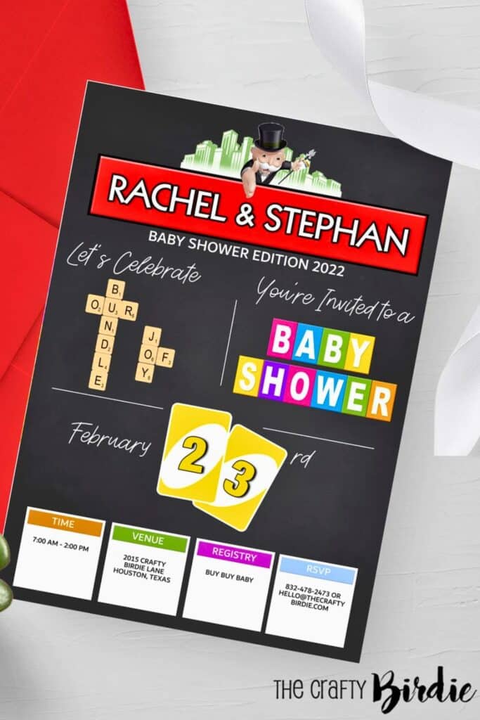 baby shower themes - game night co-ed baby shower