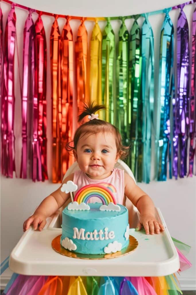 first birthday themes - rainbow first birthday party