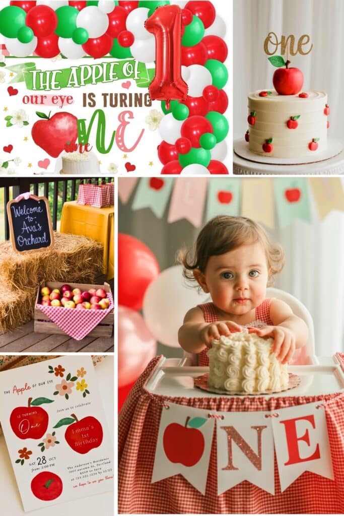 first birthday themes - apple of our eye