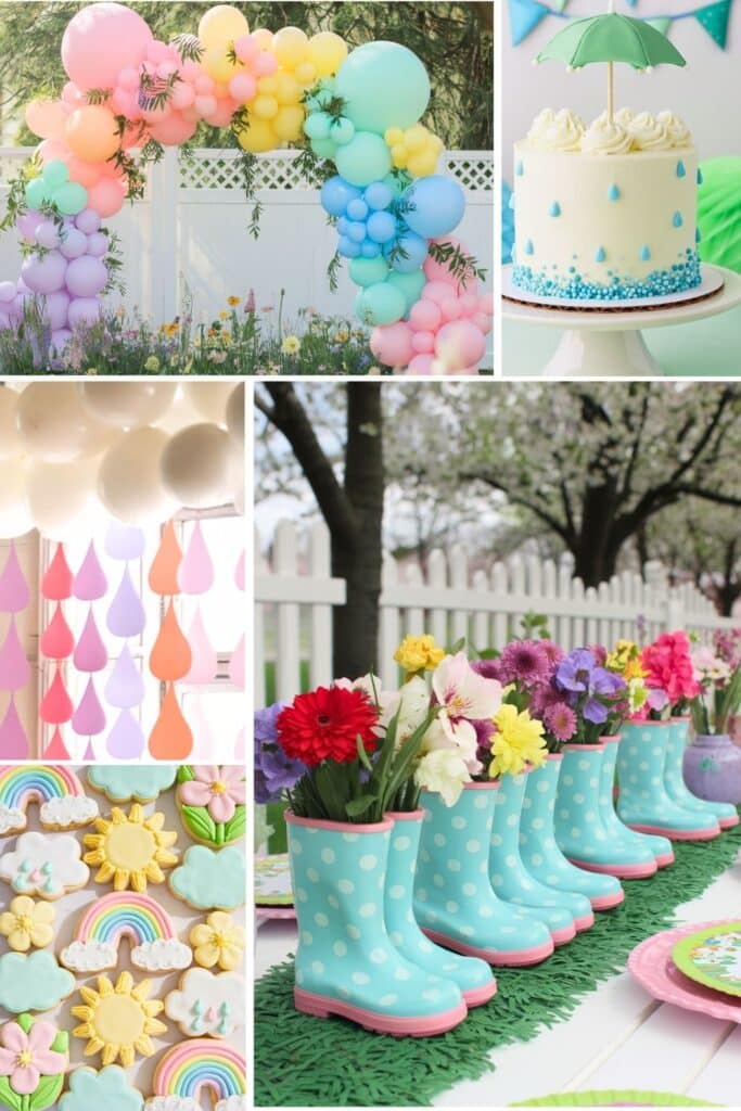 first birthday themes - april showers bring may flowers