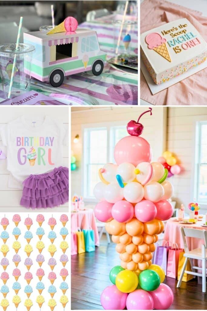 first birthday themes - ice cream first birthday  party