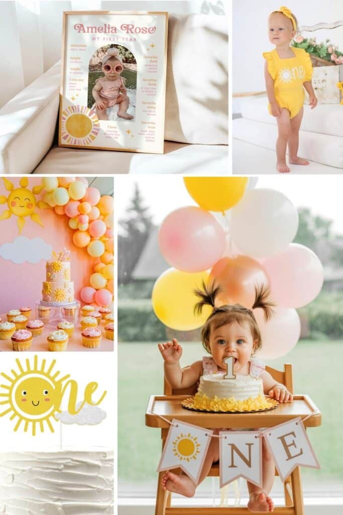 first birthday themes -our little sunshine first birthday party