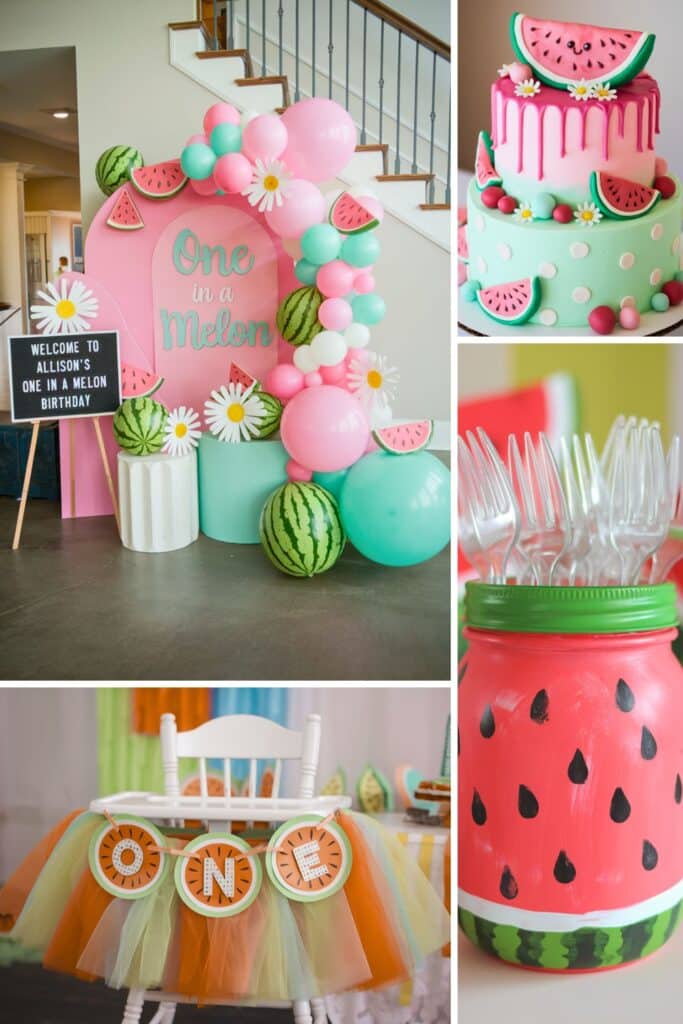 first birthday themes - one in a melon girl first birthday party