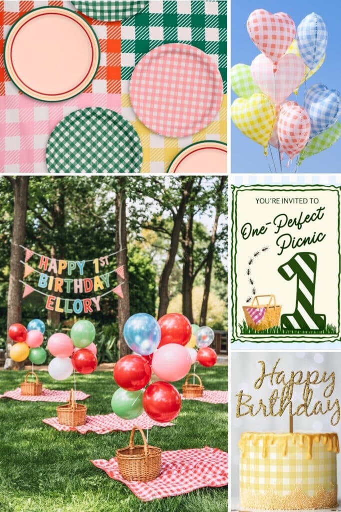 first birthday party theme - picnic in the park - outdoor party for one year old