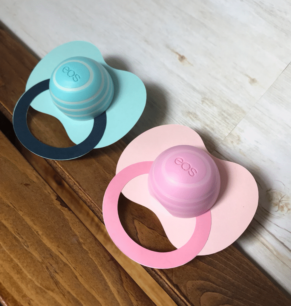 Pacifier Baby Shower Favor / EOS Round Lip Balm Holder / Pink / Pacifier Baby Shower / Girl Baby Shower