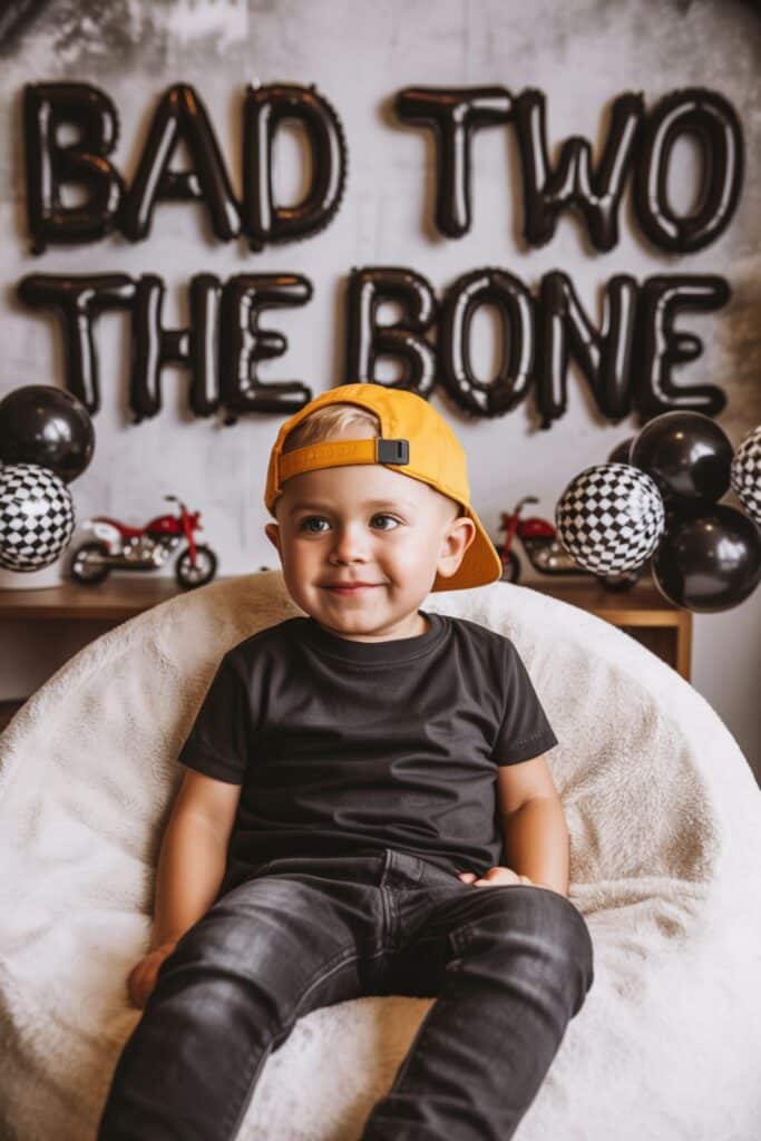 second birthday boy theme - bad two the bone 
