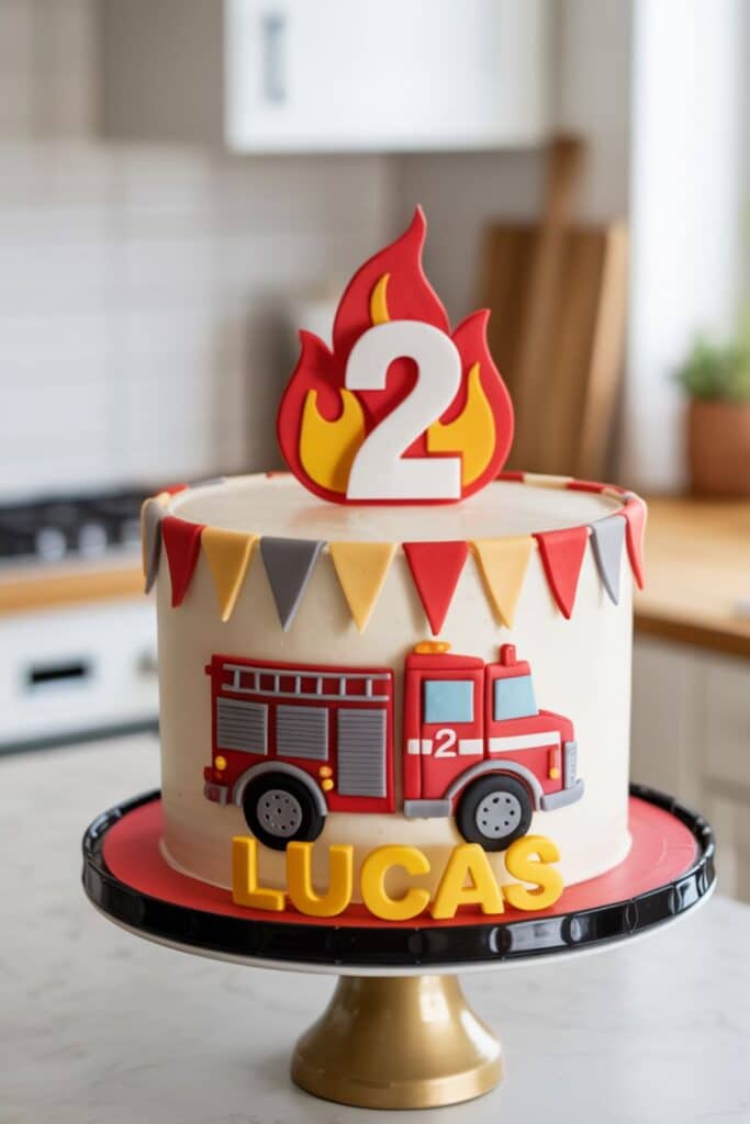 2nd birthday boy theme - firetruck