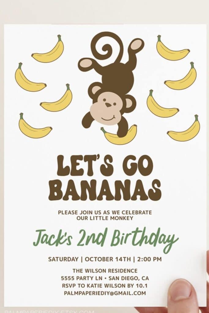 2nd birthday theme for boys - lets go bananas