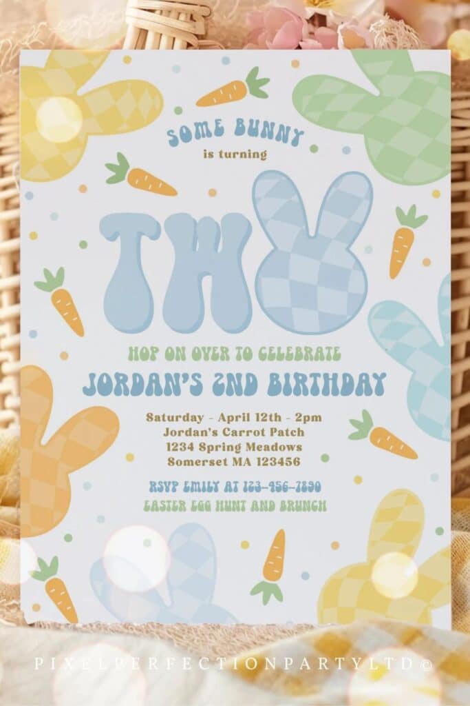 second birthday for a boy theme - somebunny is one