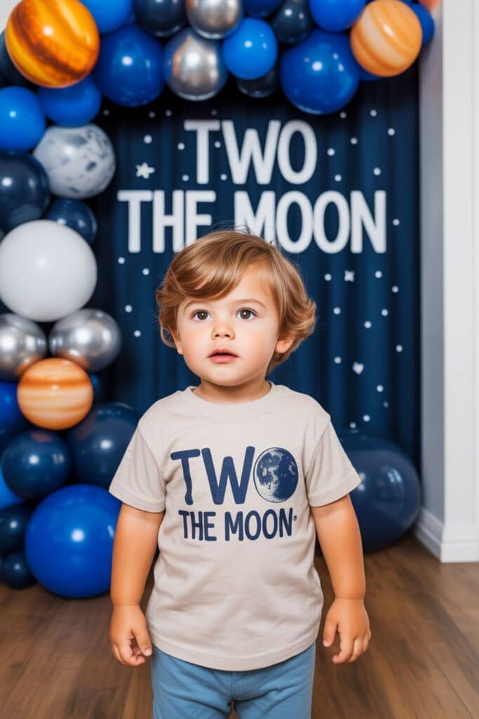 two the moon 2nd birthday theme for a boy