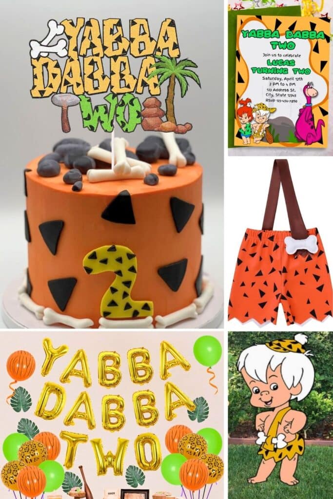 boy second birthday theme - yabba dabba two