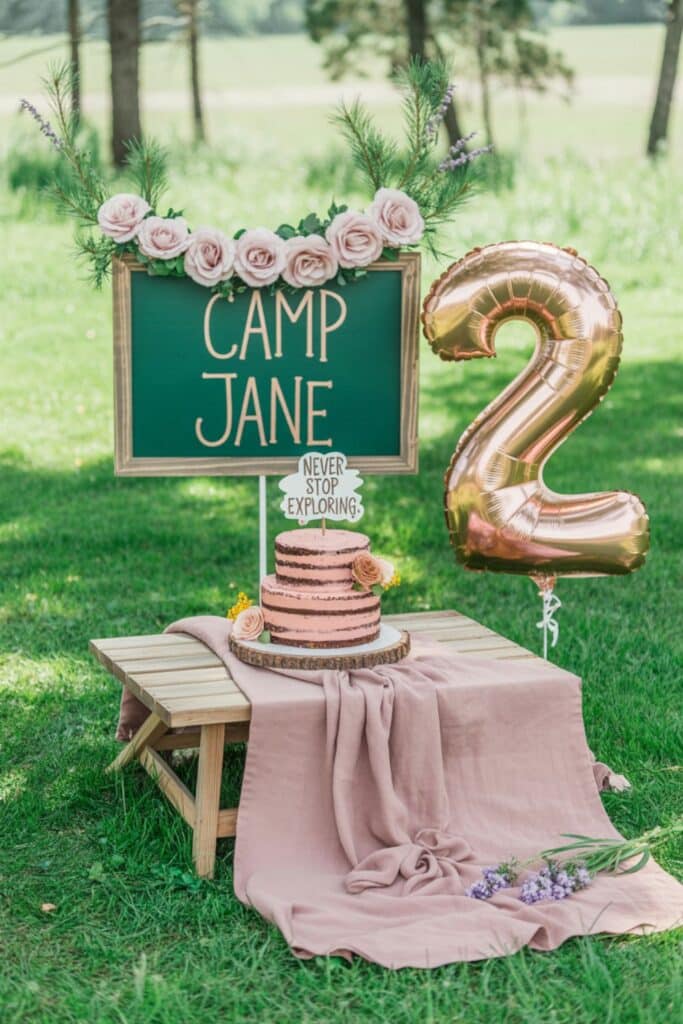2ND BIRTHDAY GIRL THEMES - HAPPY CAMPER TURNS TWO