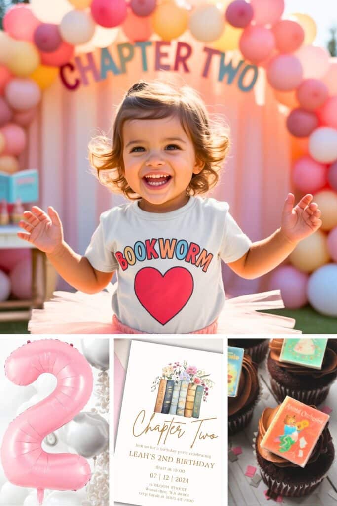 2nd birthday party for girls theme - chapter two book theme