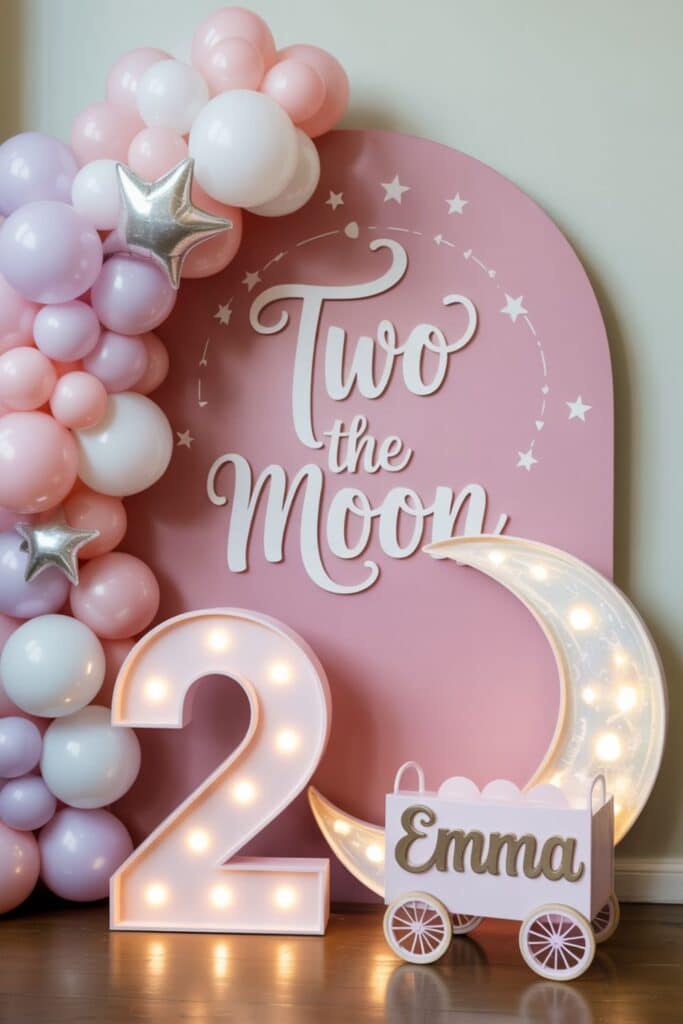 2nd birthday themes for girls - two the moon