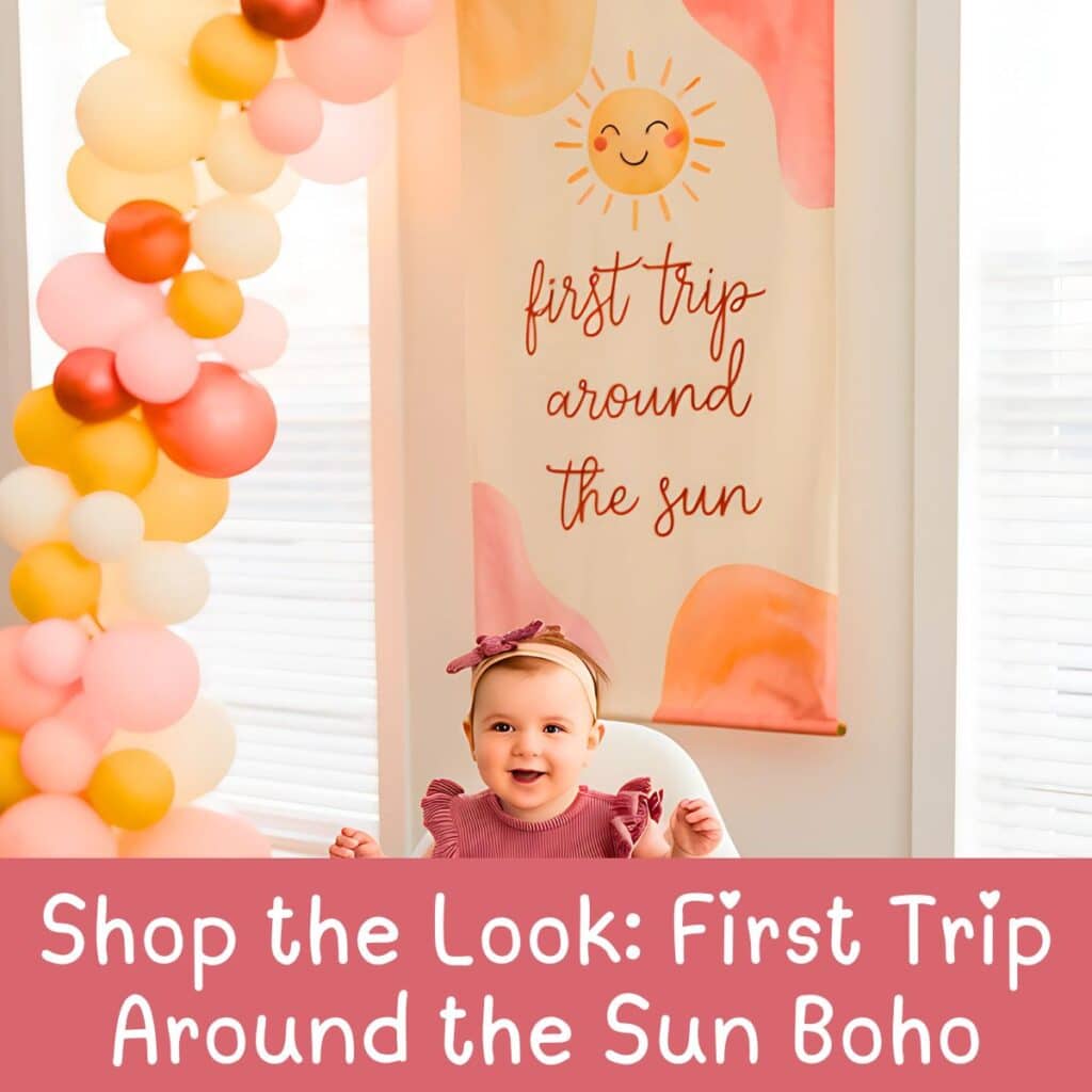 first trip around the sun boho birthday party