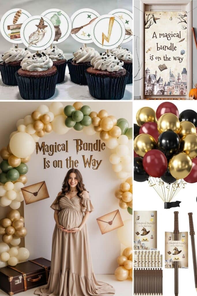 halloween baby shower theme - a magical bundle is on the way - wizard baby shower theme