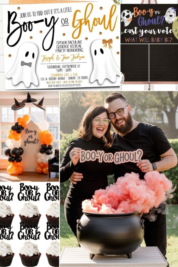 halloween baby shower themes - gender reveal - boo-y or ghoul