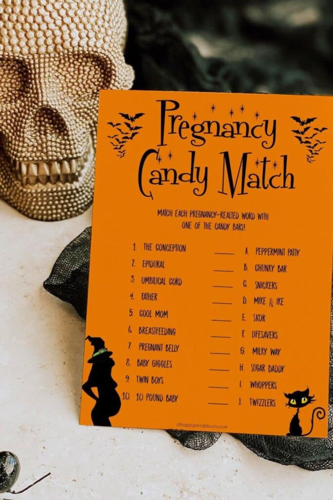 halloween baby shower themes - trick or treat candy theme