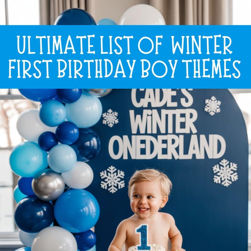 winter first birthday boy themes