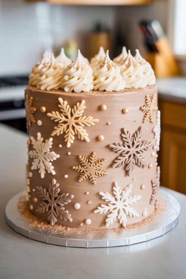 a liitle snowflake is on the way winter baby shower theme cake idea