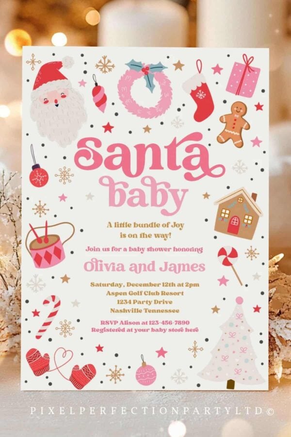 santa baby shower invitation
