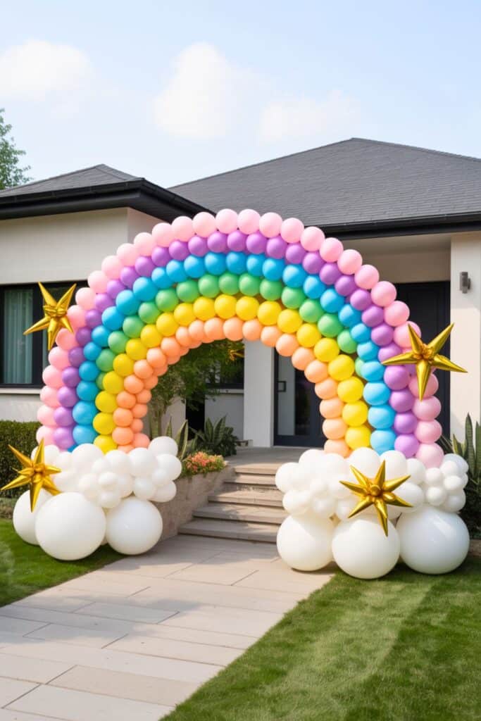 march baby shower themes - rainbow