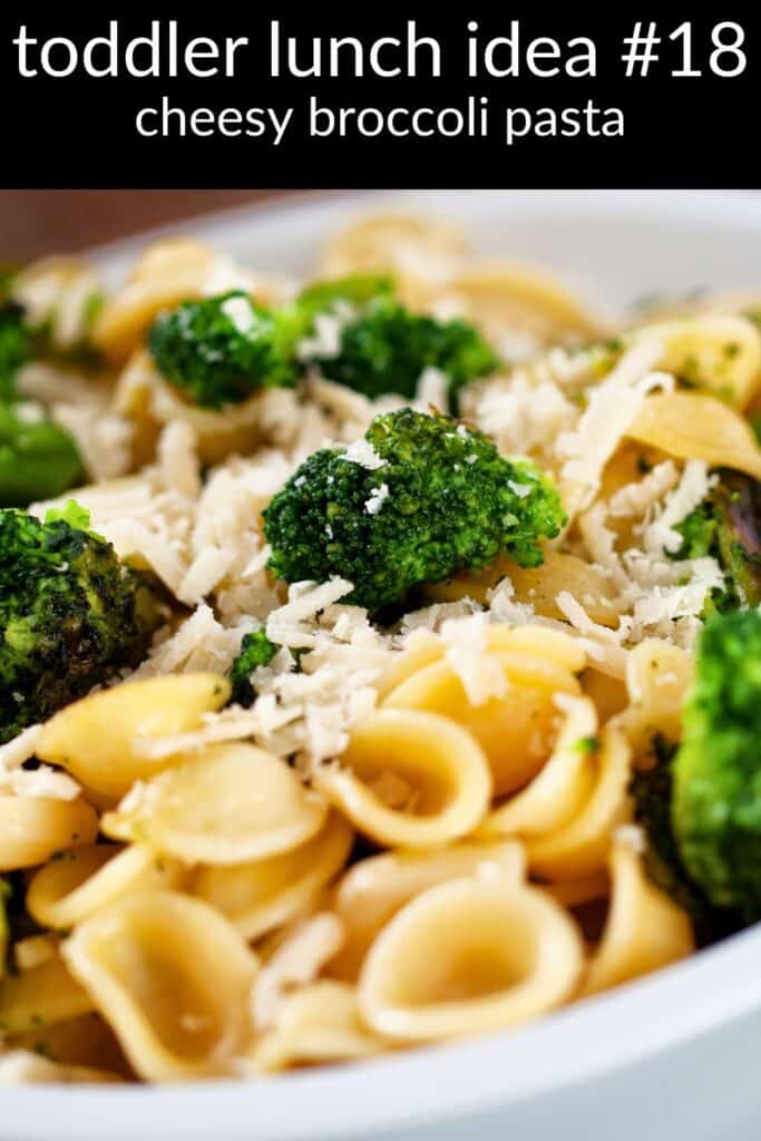 Cheesy broccoli pasta shells topped with parmesan — an easy, kid-friendly toddler lunch idea that’s soft, healthy, and perfect for picky eaters.
