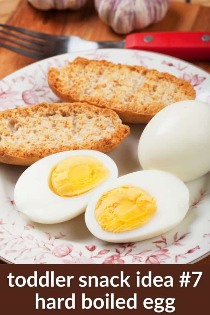 hard boiled egge and crackers as a toddler snack idea
