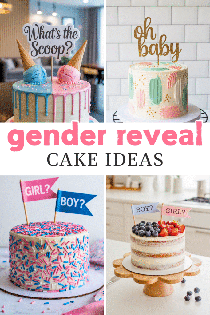 gender reval cake ideas collage