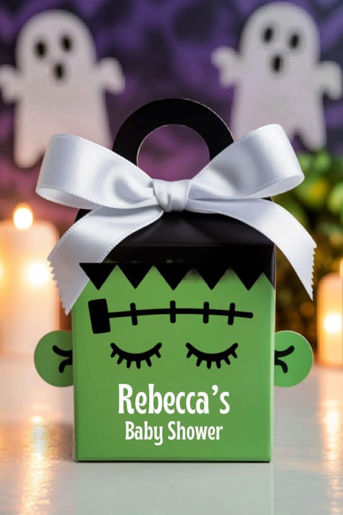 frankenstein baby shower favor boxes for a we’ve created a monster baby shower theme with cute monster party favors