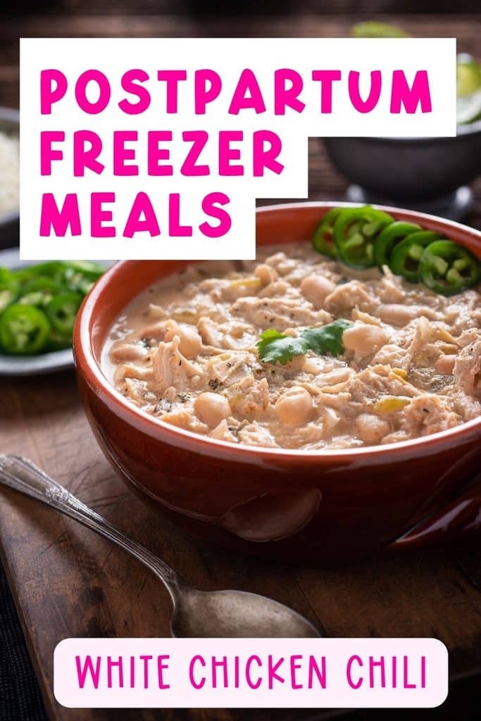 White Chicken Chili: Creamy white chicken chili with white beans and green chiles in a bowl