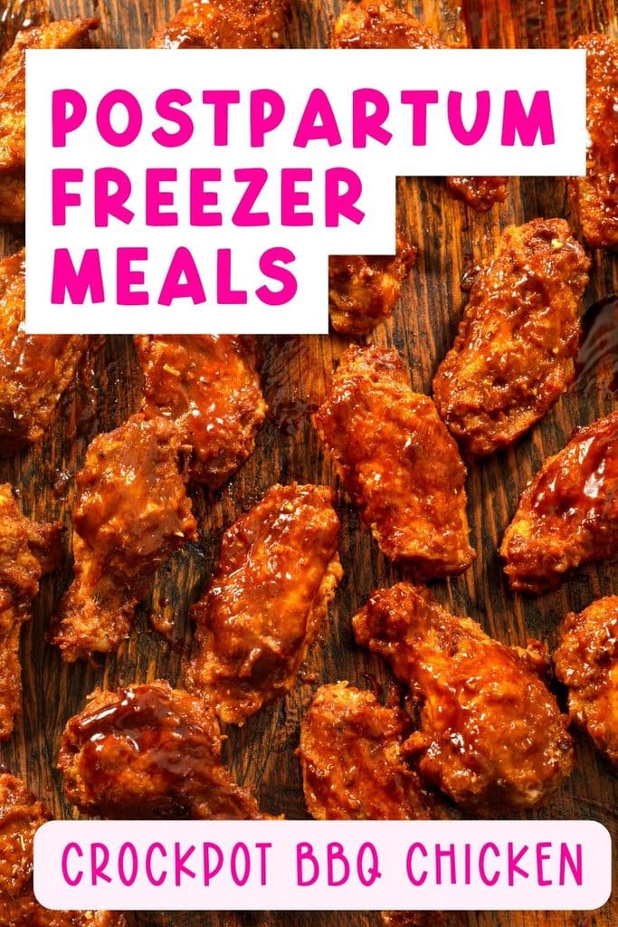 Slow Cooker BBQ Chicken: Shredded slow cooker BBQ chicken piled on a bun