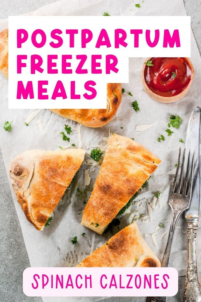 Spinach and Ricotta Calzones: Spinach and ricotta calzones, a portable make-ahead freezer lunch